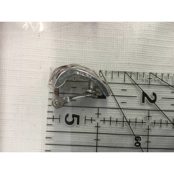 Monet Silver Clip On Earrings - Picture 3 of 3